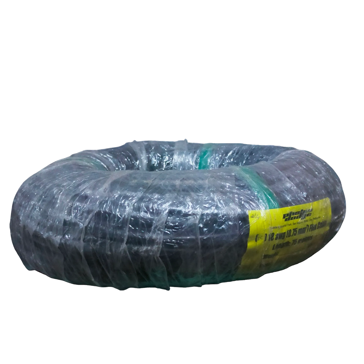 Phelps Dodge 0.75mm 3 core royal cord wrapped in clear plastic packaging on black background