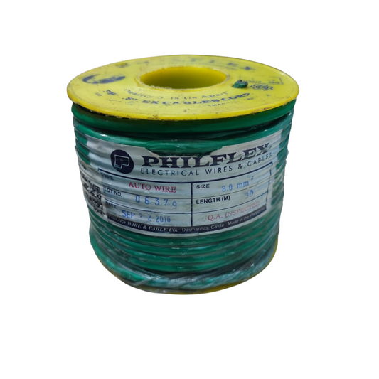 Philflex Autowire AWG 8 ( 8.0mm), Automotive Wire Auto Wire Green 30 Meters Per Roll
