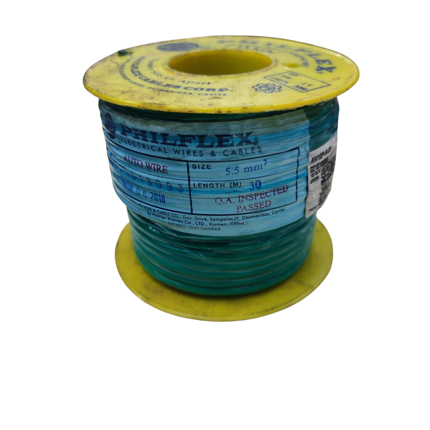 Philflex Autowire AWG #10 (5.5 mm) Automotive Wire Auto Wire Green 30 Meters Per Roll