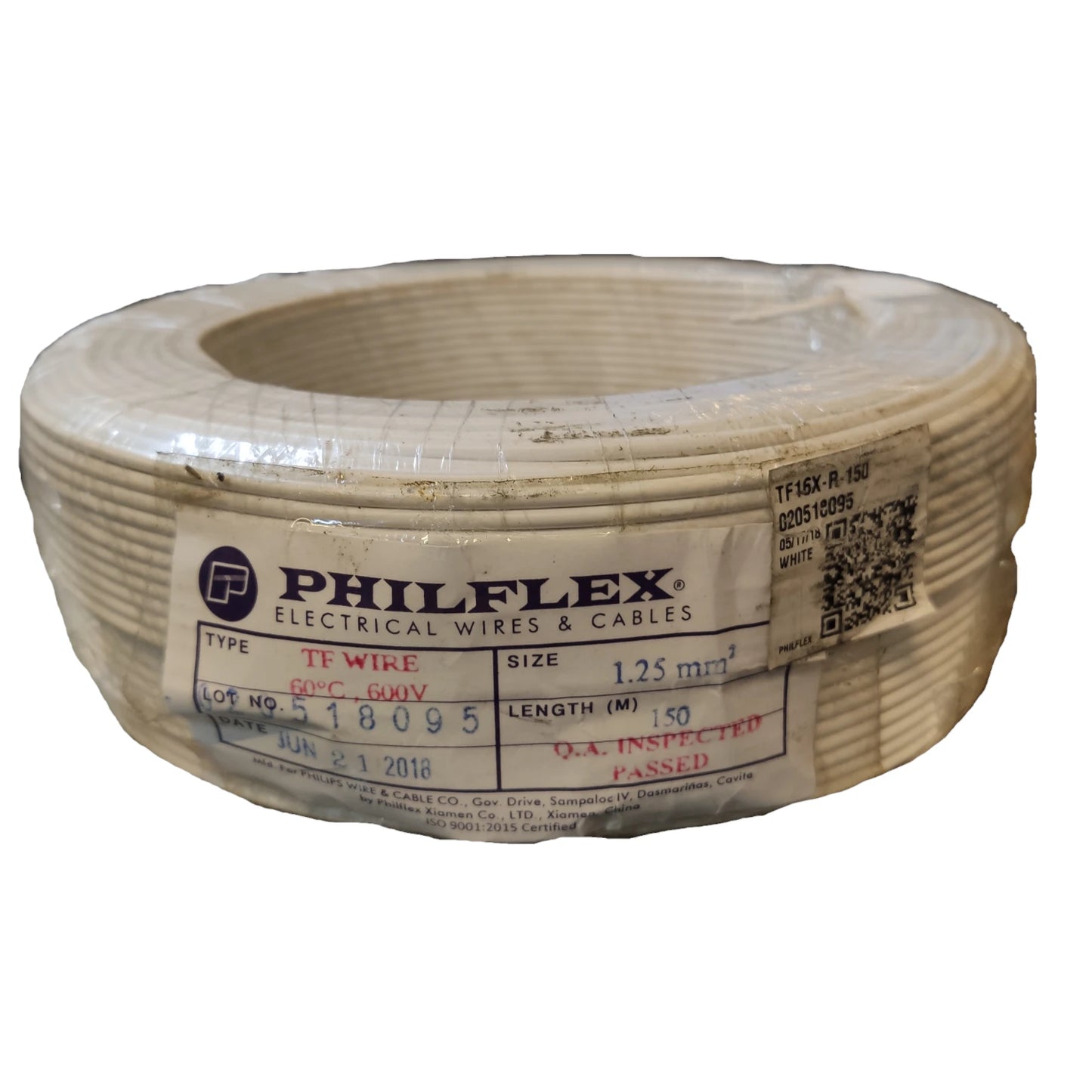 Philflex TF wire 16/7 1.25mm AWG 16, Hook Up TF wire 1.25mm White PXTF16/7W 150 Meters Per Roll