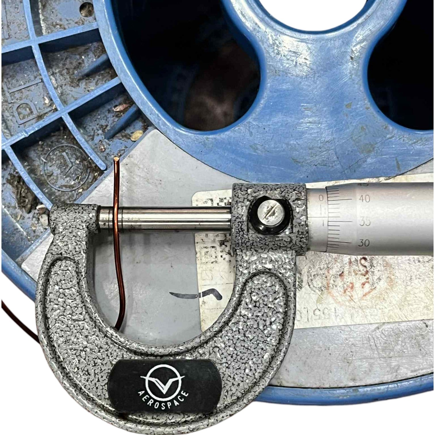 Micrometer with 'Aerospace' branding on a mechanical background Philflex 900 Grams Magnet Wire AWG 16 Enameled Copper Wire 1.20mm Heavy Formix Approx 75.76 Meters Per Roll Electx Electrical SUpply