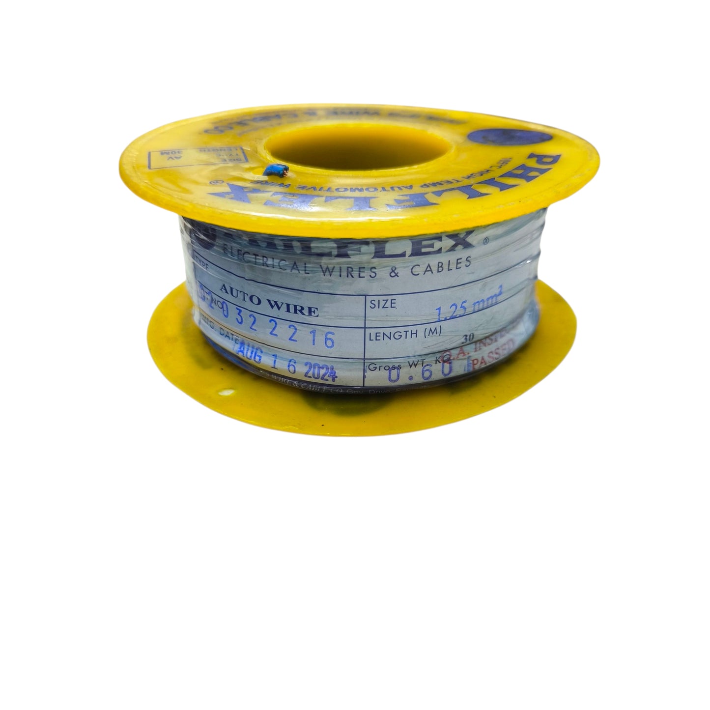 Philflex Auto Wire AWG 16 ( 1.25mm) Automotive Wire Auto Wire Blue 30 Meters 1 Roll Electx Electrical Supply