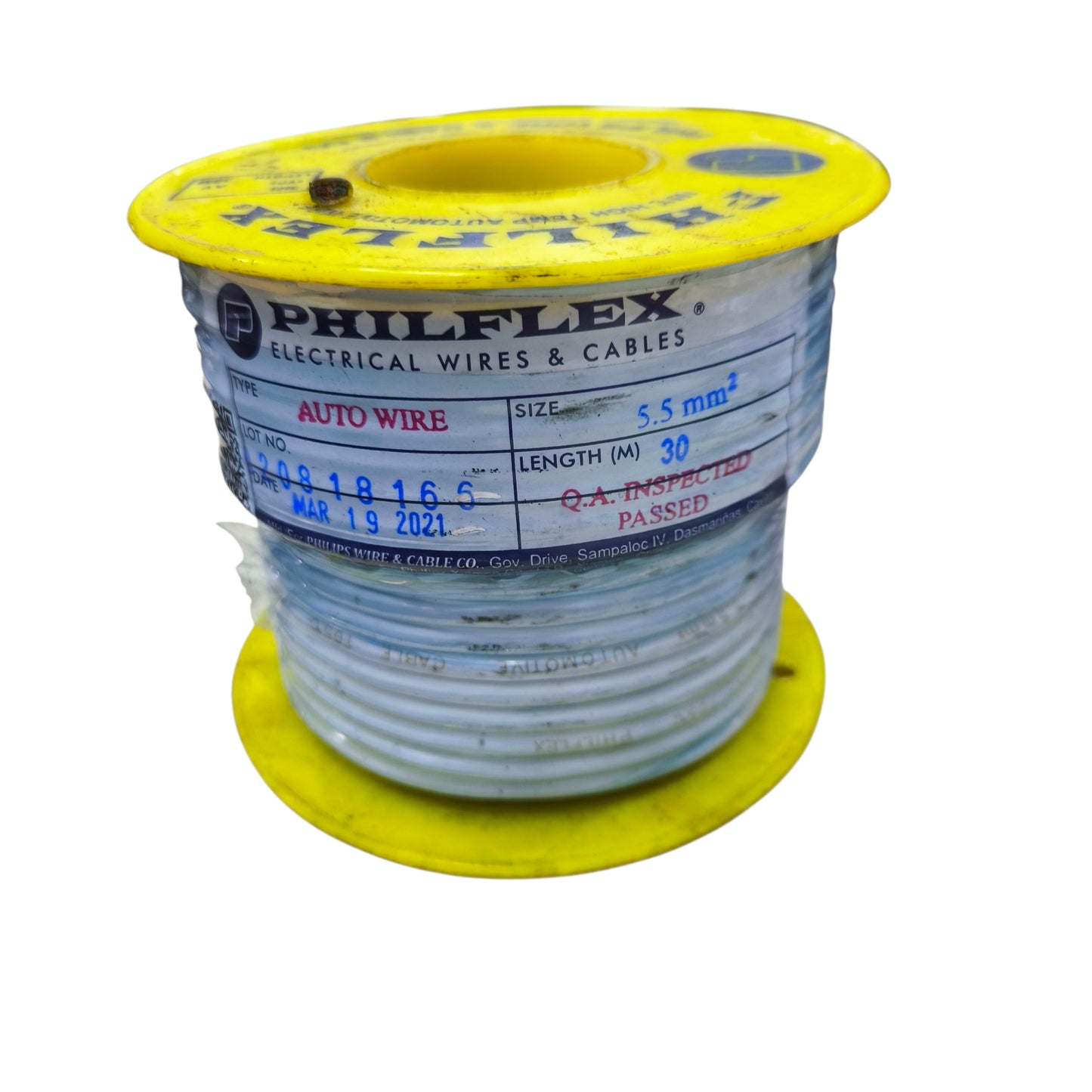 Philflex Autowire AWG #10 ( 5.5mm) Automotive Wire Auto Wire White 30 Meters 1 Roll