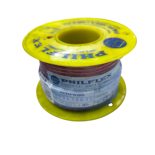 Philflex Autowire AWG 12 (3.5 mm) Automotive Wire Auto Wire Red 30 Meters 1 Roll Electx Electrical Supply