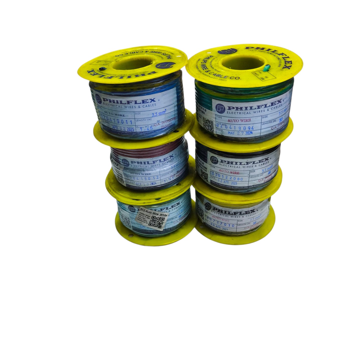 Philflex Autowire AWG 12 (3.5 mm) Automotive Wire Auto Wire White 30 Meters 1 Roll Electx Electrical Supply