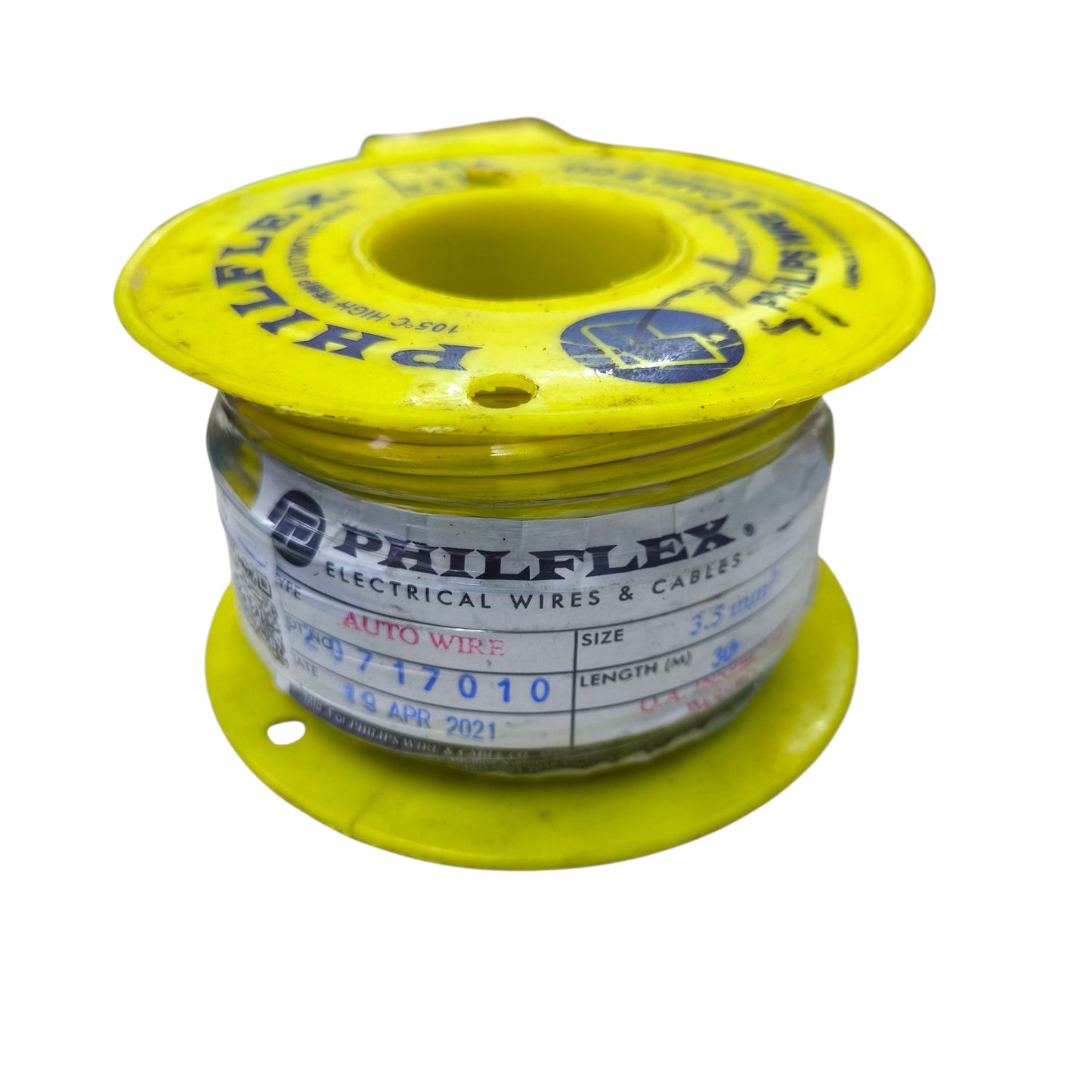 Philflex Autowire AWG #12 ( 3.5 mm) Automotive Wire Auto Wire Yellow 30 Meters per Roll Electx Electrical Supply