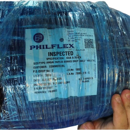 Philflex Service Drop Wire Triplex AWG 6/7 14mm 2 Insulated and 1 Bare 1 Meter