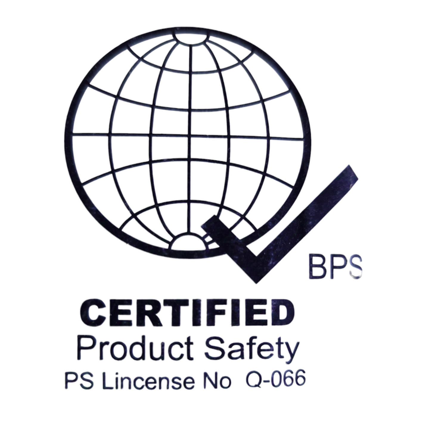 BPS certified product safety logo for TF Wire AWG 22 Stranded Hook up Wire showing globe and checkmark