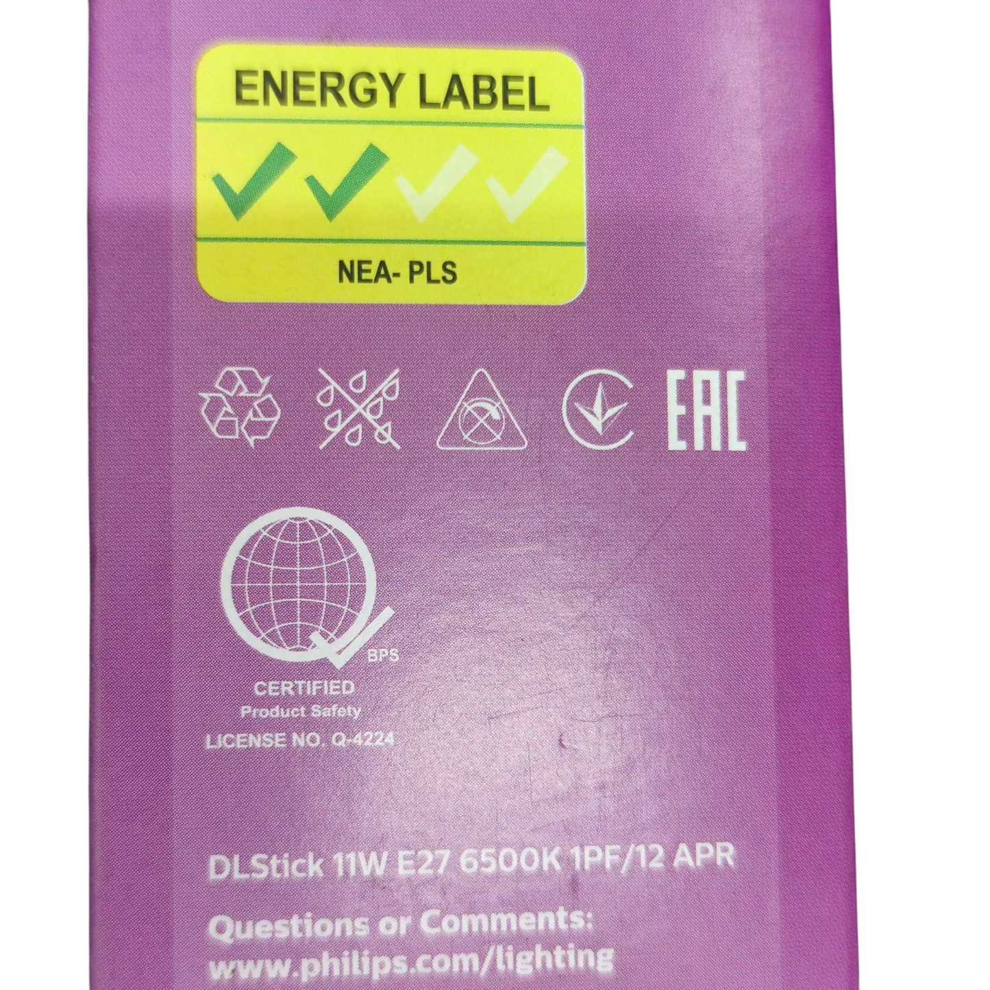 Philips 11W LED Bulb LED Stick E27 220V 6500K Daylight MyCare