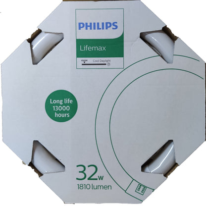Philips 32W Circular Fluorescent Tube T9 Lifemax TLE 32W/54-765 6500K Daylight