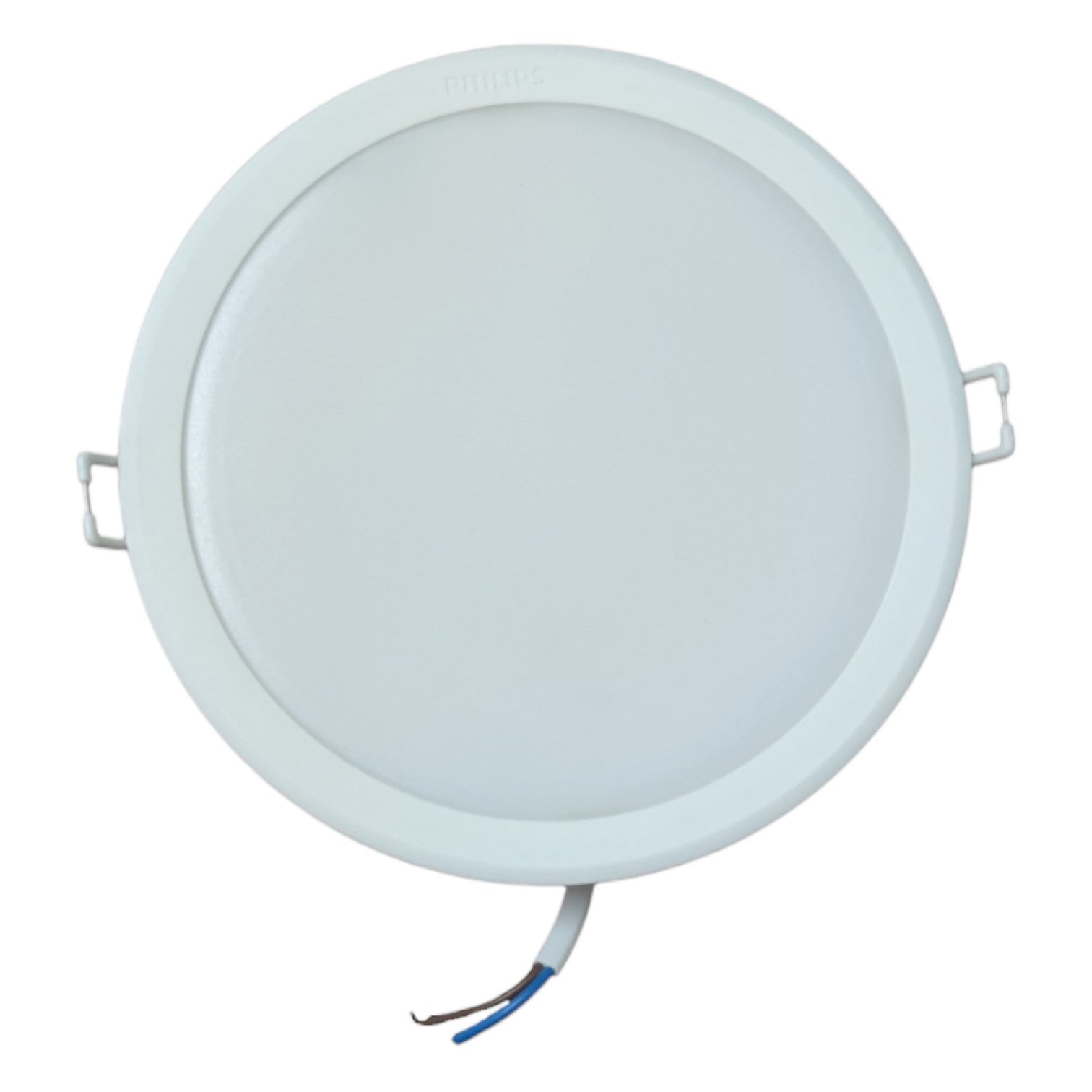 Round recessed ceiling light on a white background