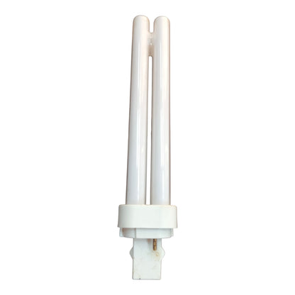 White fluorescent light bulb on a white background Philips 26W Pinlight Cool White 4000K GD24d-2 CFL Compact Fluorescent Lamp PLC2P26W/840 Electx Electrical Supply