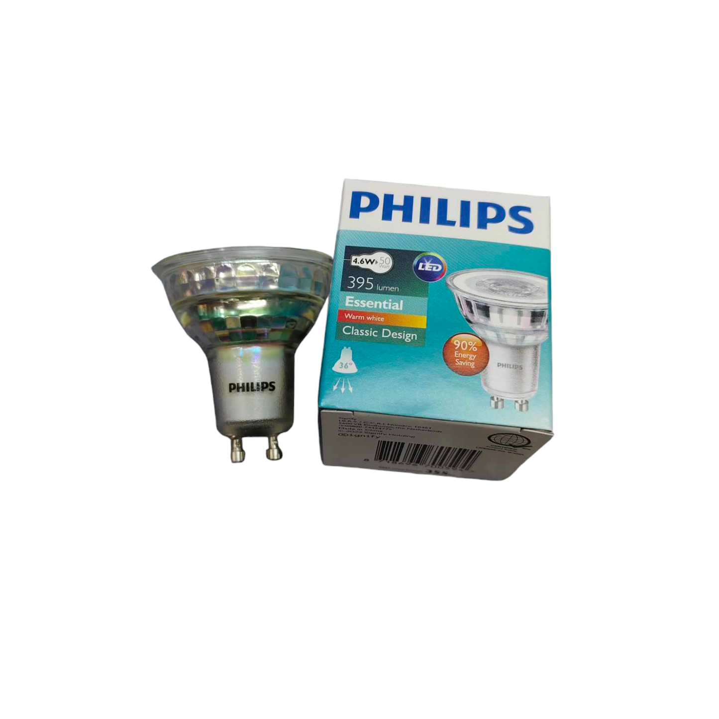 Philips 4.6W GU10 MR16 LED 220V Warm White 3000K or 2700K Essential Series Non-Dimmable