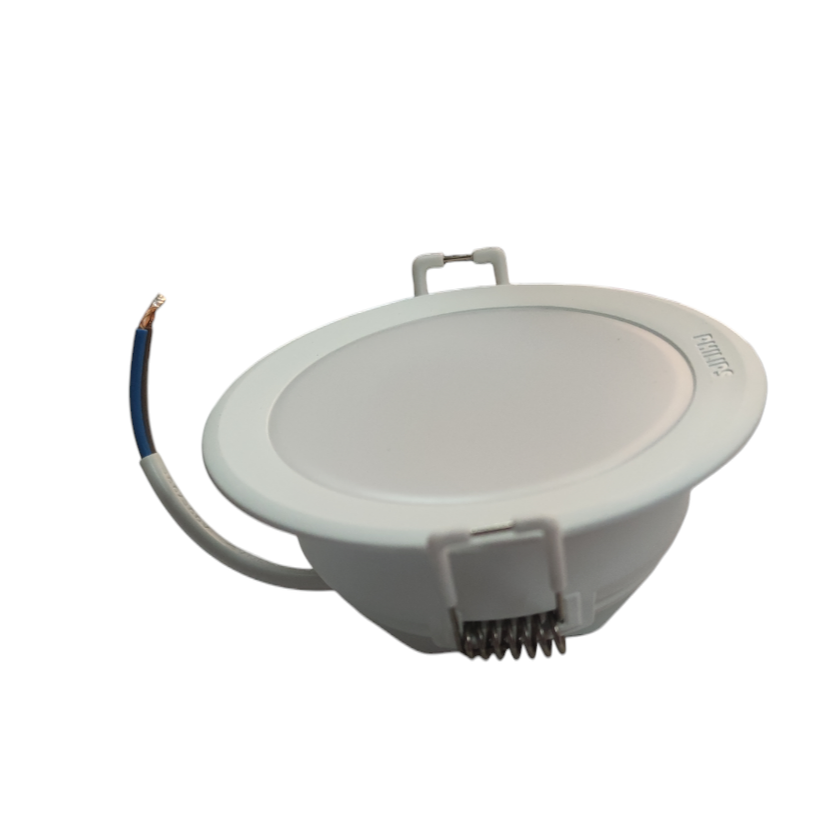 White recessed ceiling light on a white background