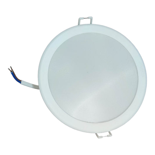 Round LED downlight on a white background