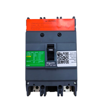 Schneider 160A 2 Pole MCCB Industrial Circuit Breaker Easy Pact Single Phase 36KAIC 250V EZC250H2160