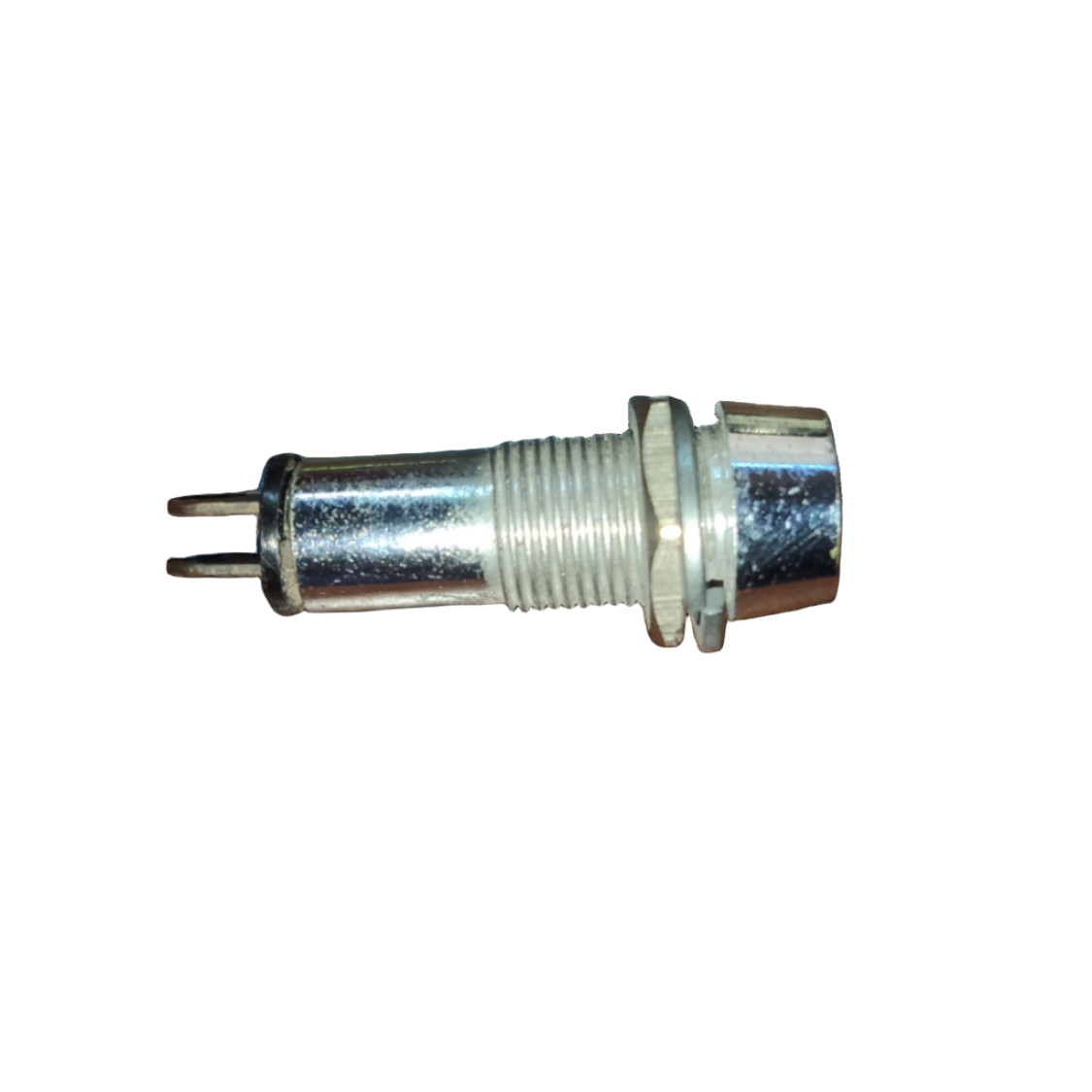 Metallic cylindrical component on a white background Pilot Lamp 8mm 220V Metal Casing Electx Electrical Supply
