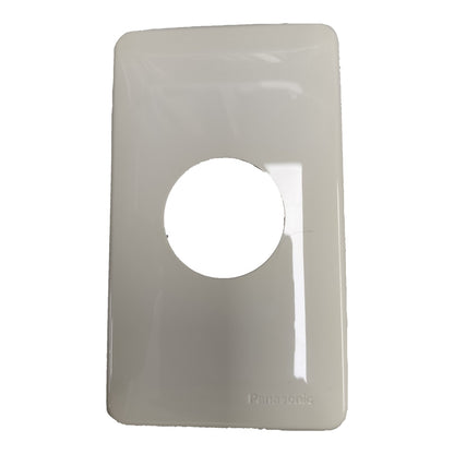 Gray plastic cover with a circular cutout on a white background Plate Cover 35mm Hole , Plate Cover Outlet WNF6253W-8 Electx Electrical Supply