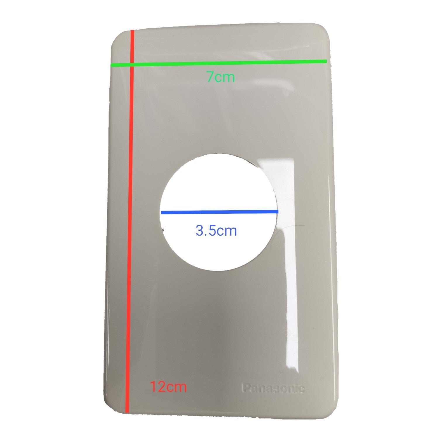 Measurement chart with dimensions labeled on a white background Plate Cover 35mm Hole , Plate Cover Outlet WNF6253W-8 Electx Electrical Supply