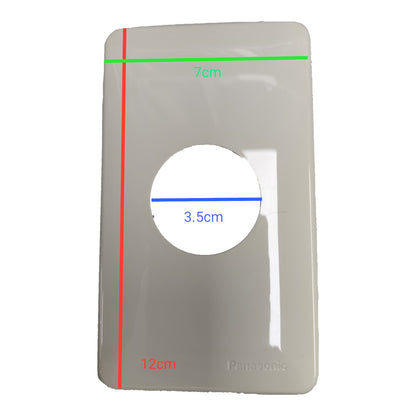 Measurement chart with dimensions labeled on a white background Plate Cover 35mm Hole , Plate Cover Outlet WNF6253W-8 Electx Electrical Supply