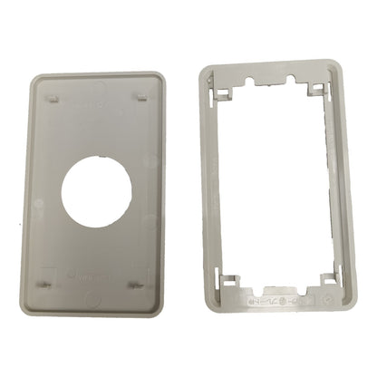 Two beige plastic wall plates on a white background Plate Cover 35mm Hole , Plate Cover Outlet WNF6253W-8 Electx Electrical Supply