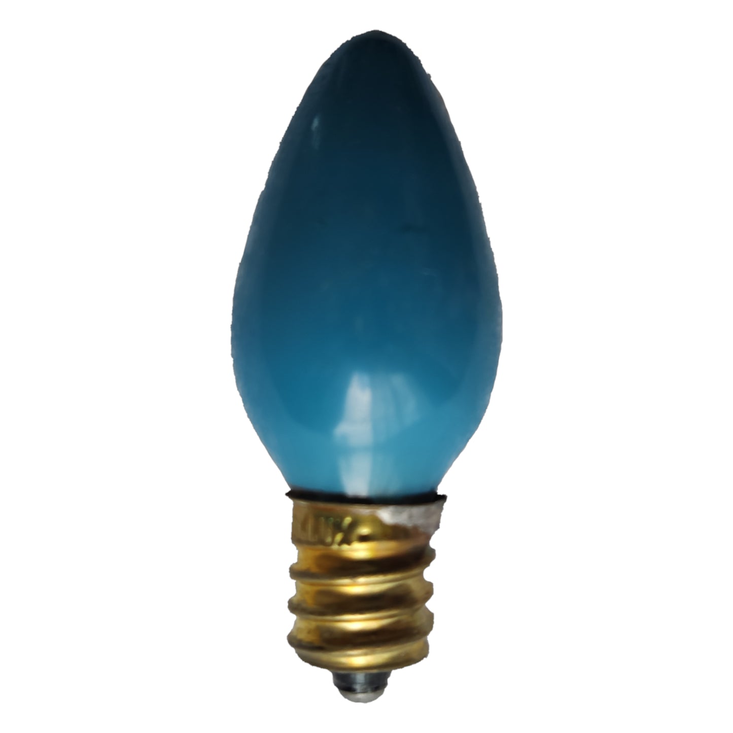 Blue light bulb on a white background