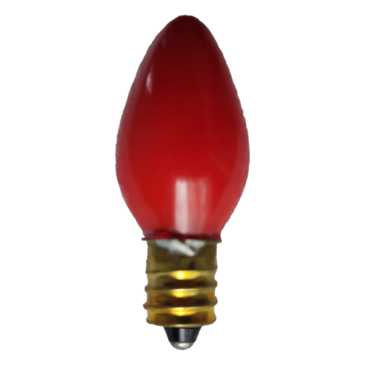 Red light bulb on a white background