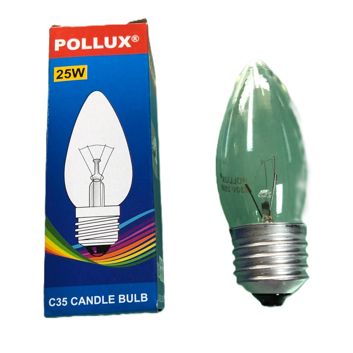 Pollux candle bulb,decorative, candle-shaped light bulb 25W 230V Clear E27 C35 bulb Electx