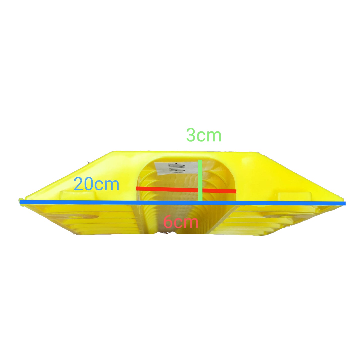 Ramp Cable Protector 1 Channel, 1 Meter x 20 cm x 3.5 cm Yellow Plastic