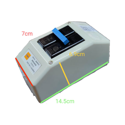 Royu 15A 2 Pole 10KAIC 220V Circuit Breaker with PVC Enclosure RSB15A