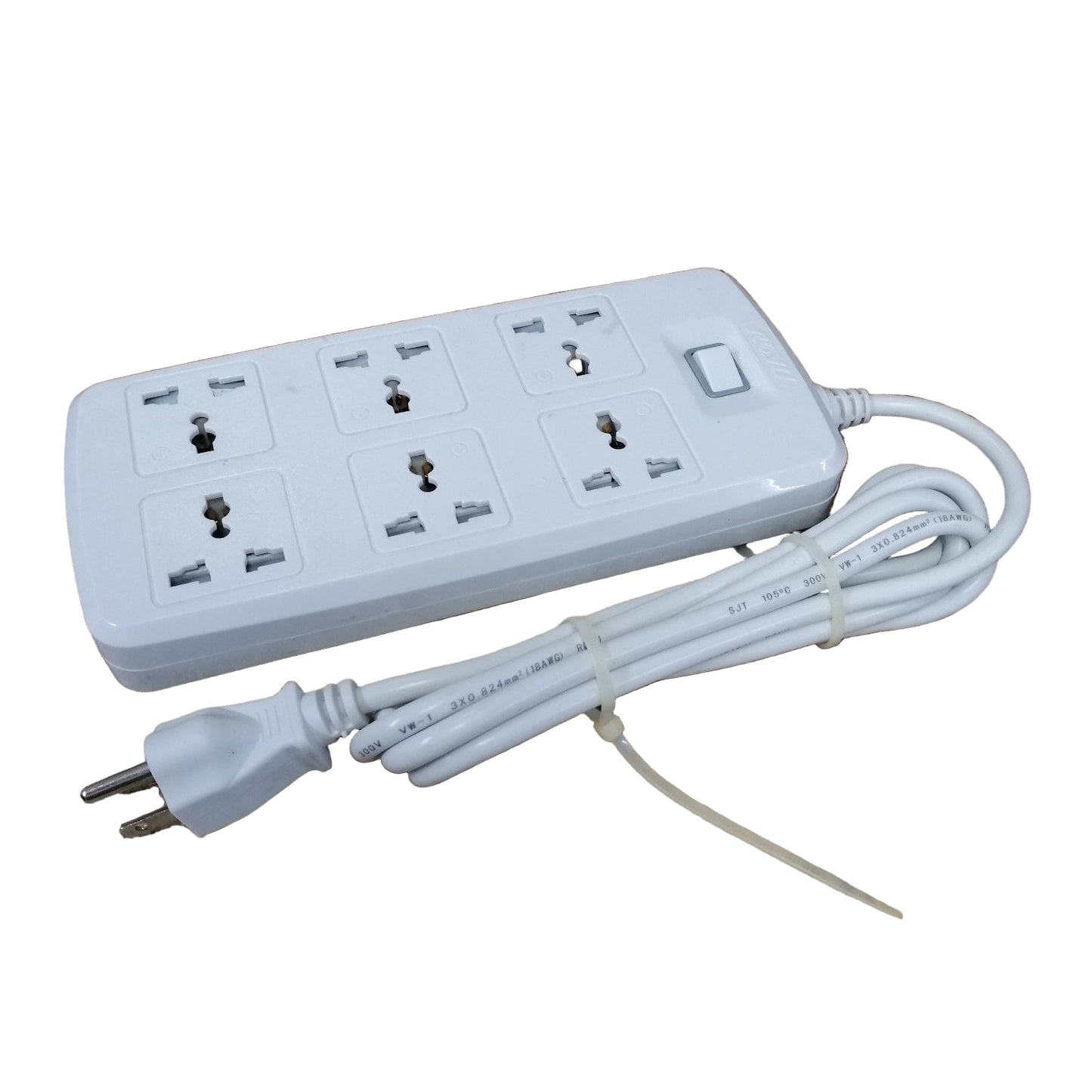 Royu 6 Gang Universal Extension Cord with One Switch 10A 2Meters Cord REDEC60
