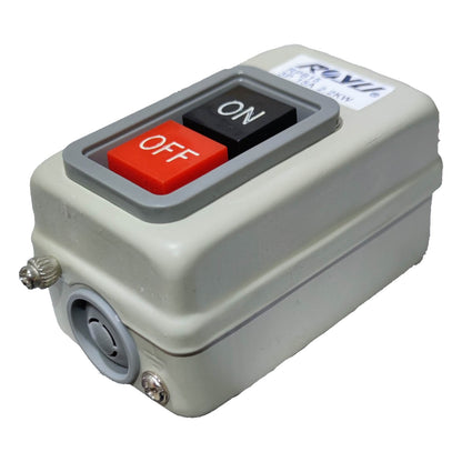 Control box with red 'OFF' and black 'ON' buttons on a white background
