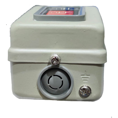 Rectangular electronic device with a speaker on a white background