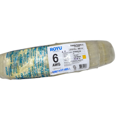Roll of Royyu electrical wire with a label on a white background