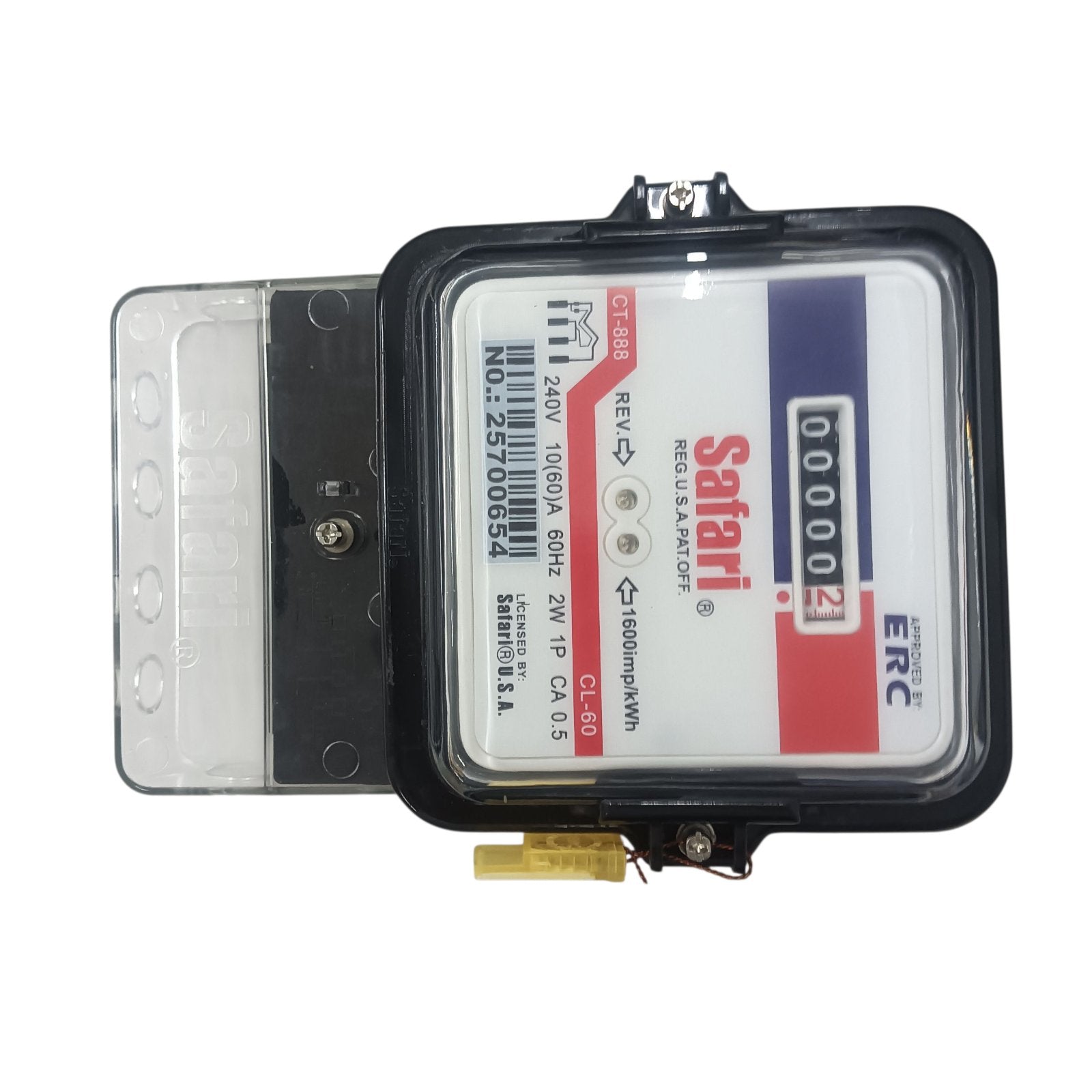 Safari Electric Sub Meter, KWH Single Phase Electric Meter 10(60)A 60HZ 220V 2W CT888