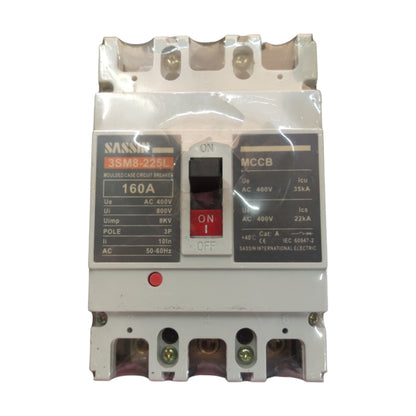 Sassin 160A 3 Pole Industrial Circuit Breaker 400V 35KAIC 220V 18KAIC 225AF Molded Case Circuit Breaker 3SM8-225L-160A