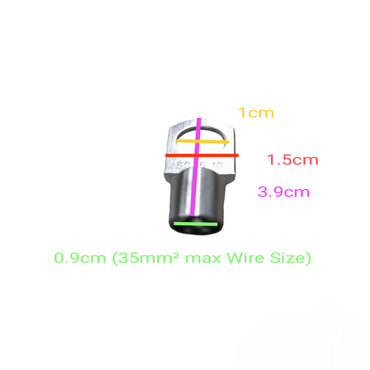 Sassin Terminal Lugs Ring Type for 30mm² Wire Size 1 cm or 3/8 stud size SC35-10