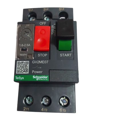 Schneider Motor Protection Circuit Breaker 3 Phase 1.6A to 2.5A Max 690V GV2ME07