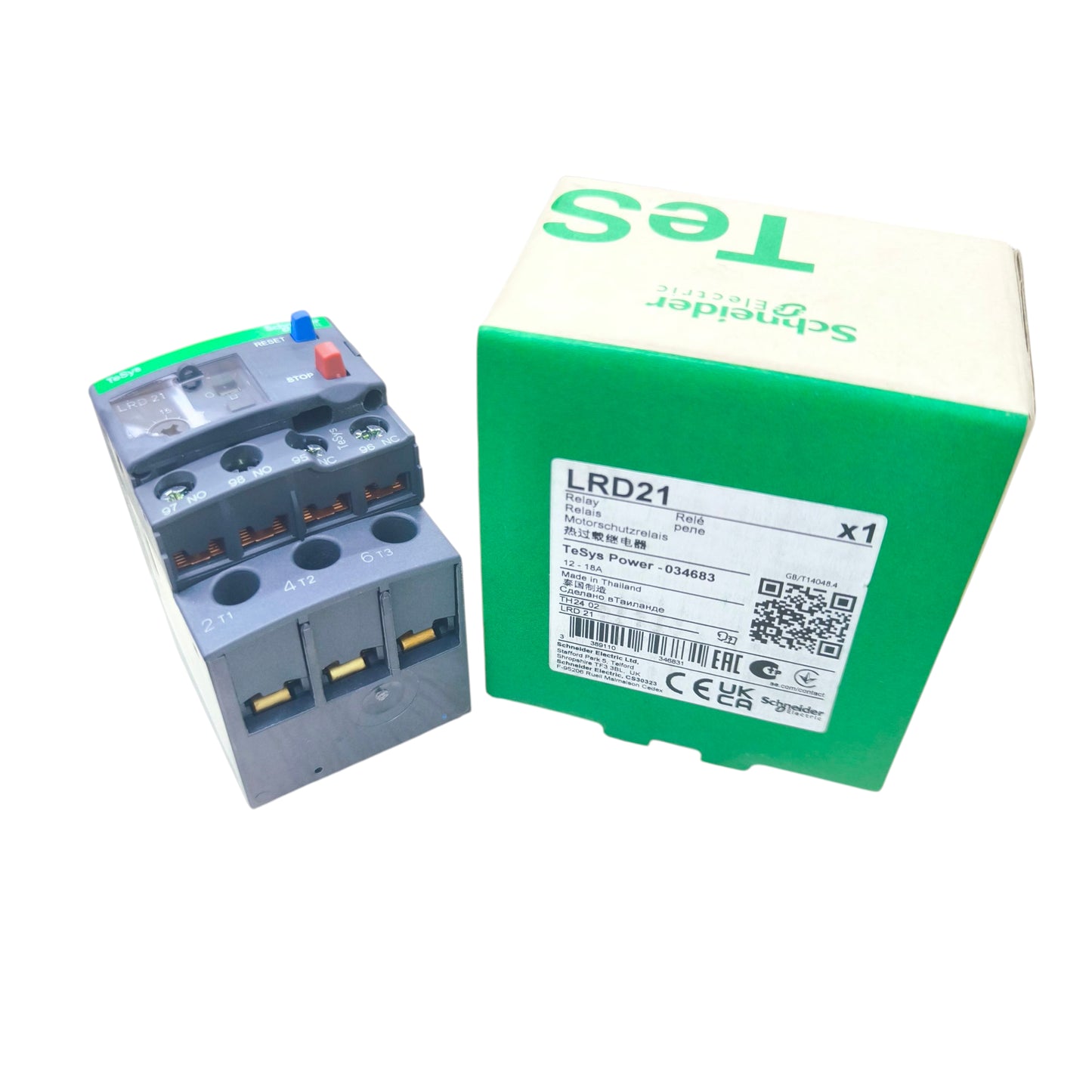 Schneider Thermal Overload Relay, 12 -18A Overload Relay TeSys LRD21