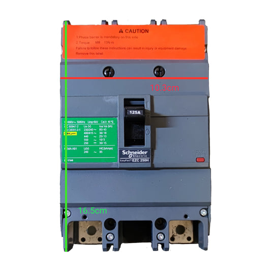 Schneider 125A 2 Pole Single Phase MCCB Industrial Circuit Breaker 36KAIC 220V Easy Pact EZC250H2125