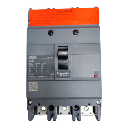 Schneider 160A 3 Pole MCCB Industrial Circuit Breaker 250AF 36KAIC 415V Easy Pact EZC250H3160