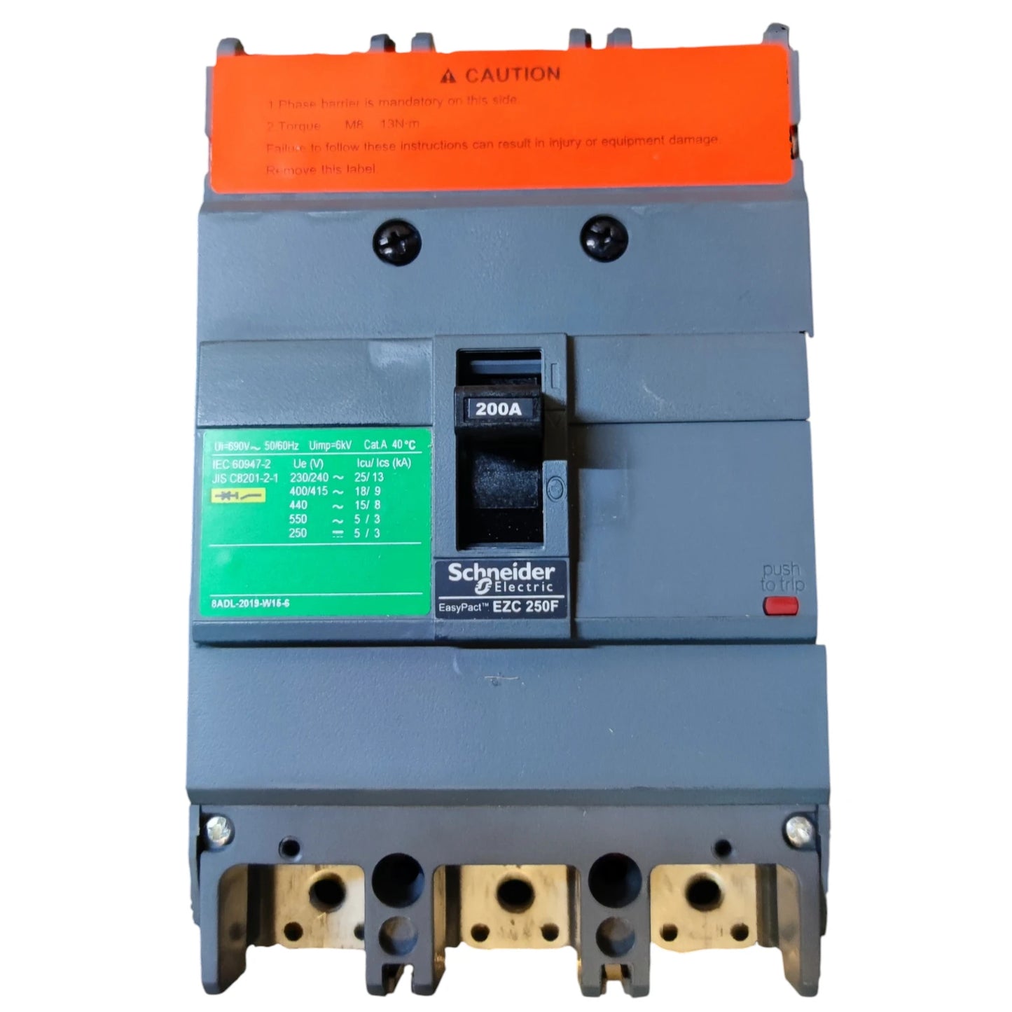 Schneider 200A 3P Industrial Circuit Breaker 18KAIC 400V EZC250F3200 Easy Pact 250AF MCCB Electx Electrical Supply