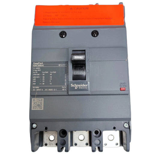 Schneider 200A 3 Pole MCCB Industrial Circuit Breaker 250AF 36KAIC 415V Easy Pact EZC250H3200