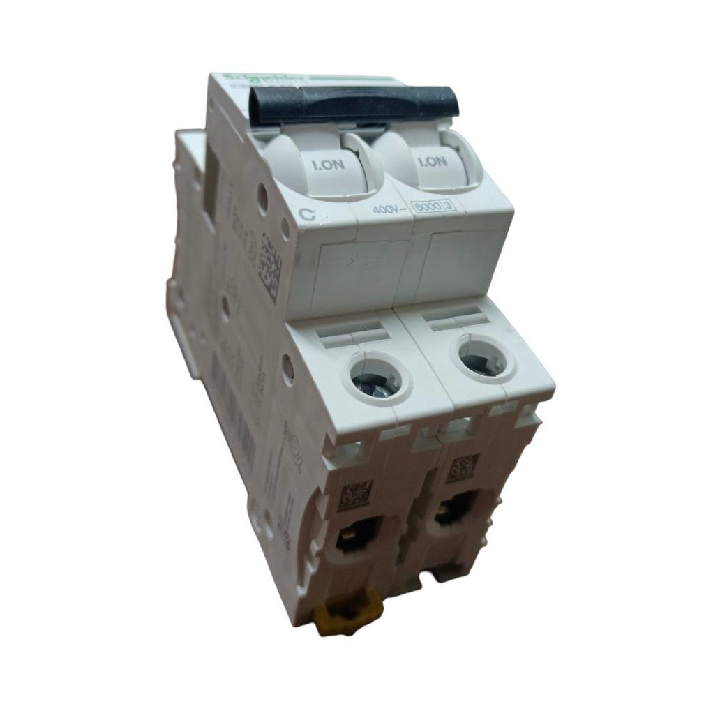 Electrical circuit breaker on a white background