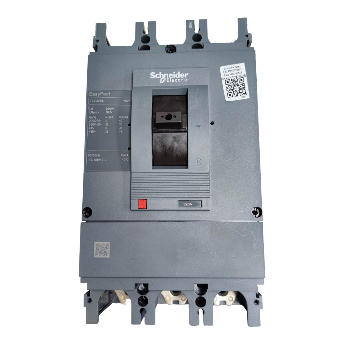 Schneider 320A 3 Pole Industrial Circuit Breaker 400AF 36KAIC 415V Easy Pact EZC400N3320 , 320A 3 Phase Circuit Breakers, 320A 3P Circuit Breaker