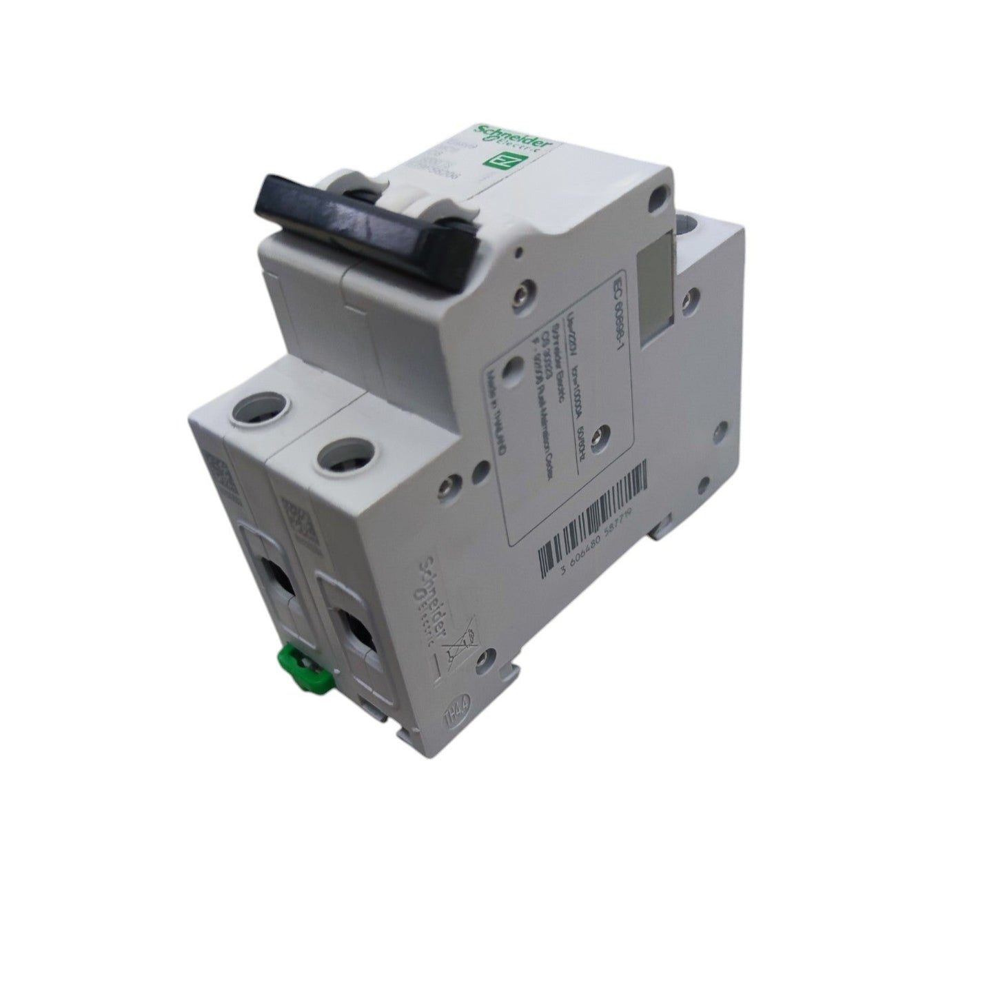 Electrical circuit breaker on a white background