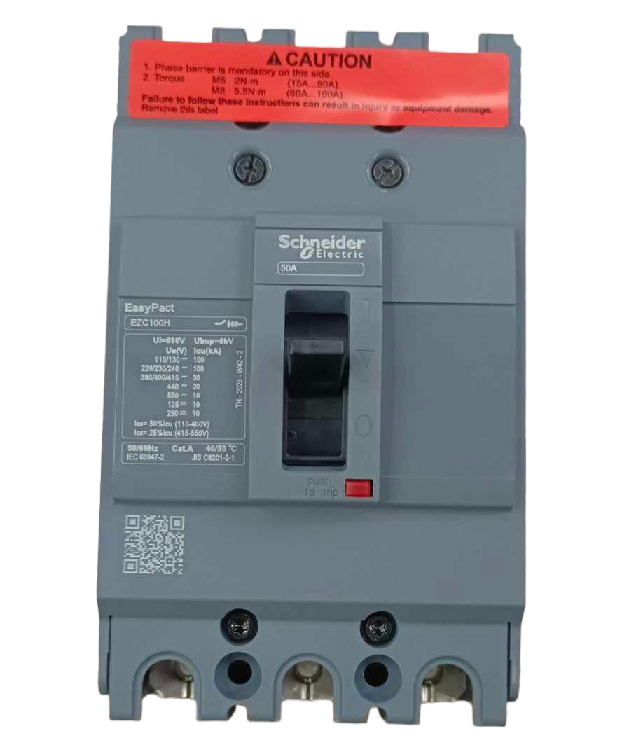 Schneider 50A 3P 10KAIC 220V MCCB Industrial Circuit Breaker EZC100H3050