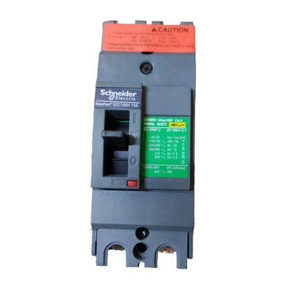 Schneider 75A 2 Pole Breaker Industrial Easy Pact Single Phase Industrial Circuit Breaker 25KAIC 250V EZC100H2075 MCCB