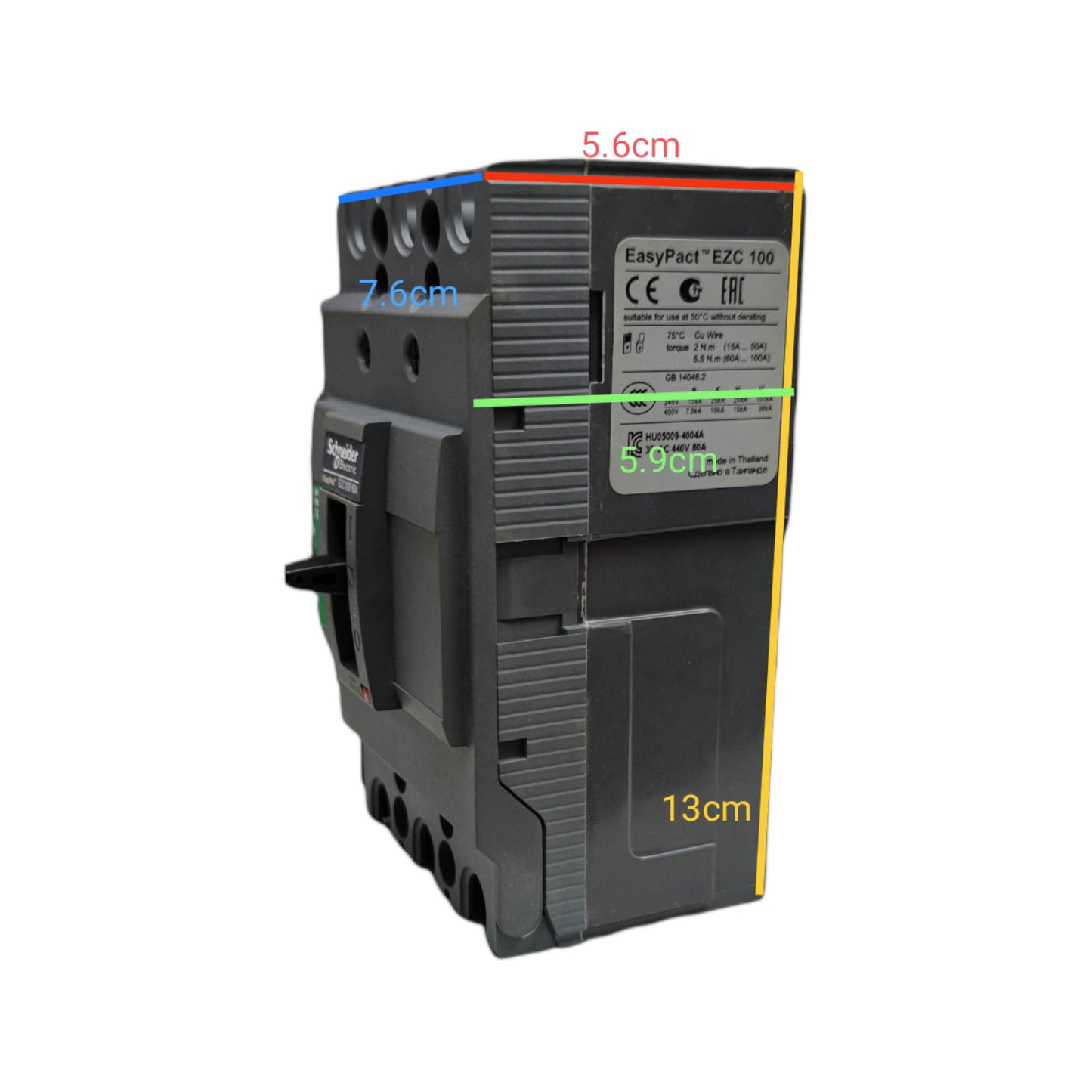 Schneider 80A 3 Pole 5KAIC 220V 100AF Industrial Circuit Breaker Type MCCB Molded Case Circuit Breaker Easy Pact EZC100F3080
