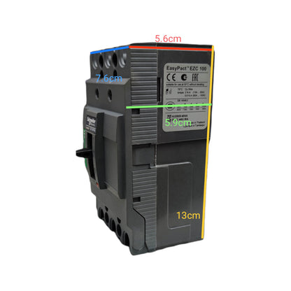 Schneider 80A 3 Pole 5KAIC 220V 100AF Industrial Circuit Breaker Type MCCB Molded Case Circuit Breaker Easy Pact EZC100F3080